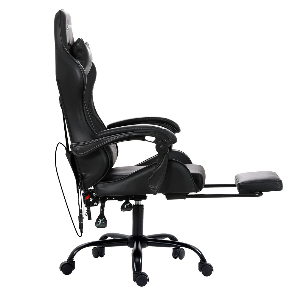 Artiss Gaming Gaming Chair Racing Massage Computer Seat Footrest Leather