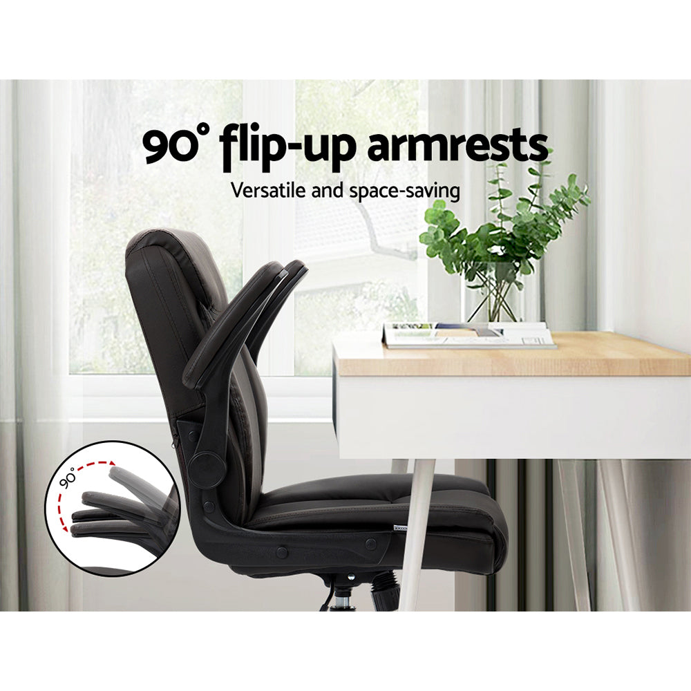Artiss Gaming Chair Gaming Computer Executive Chairs Leather Tilt Swivel Brown