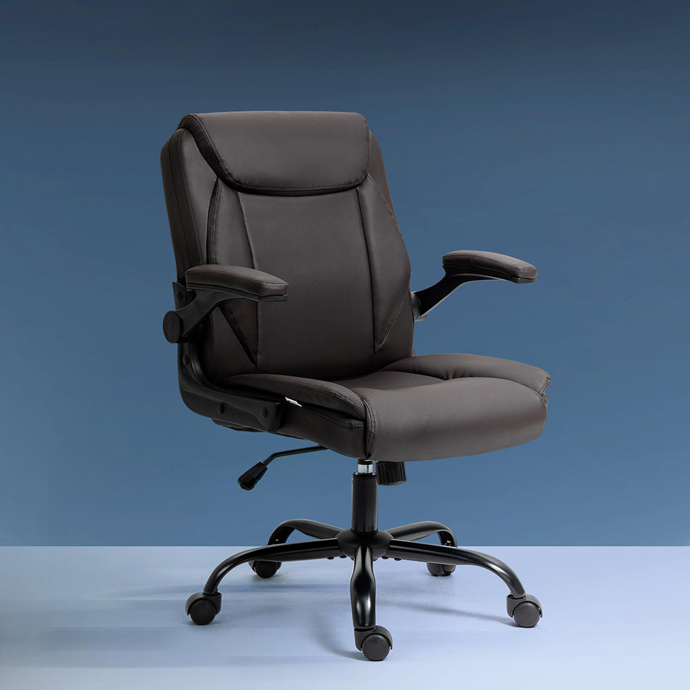 Artiss Gaming Chair Gaming Computer Executive Chairs Leather Tilt Swivel Brown