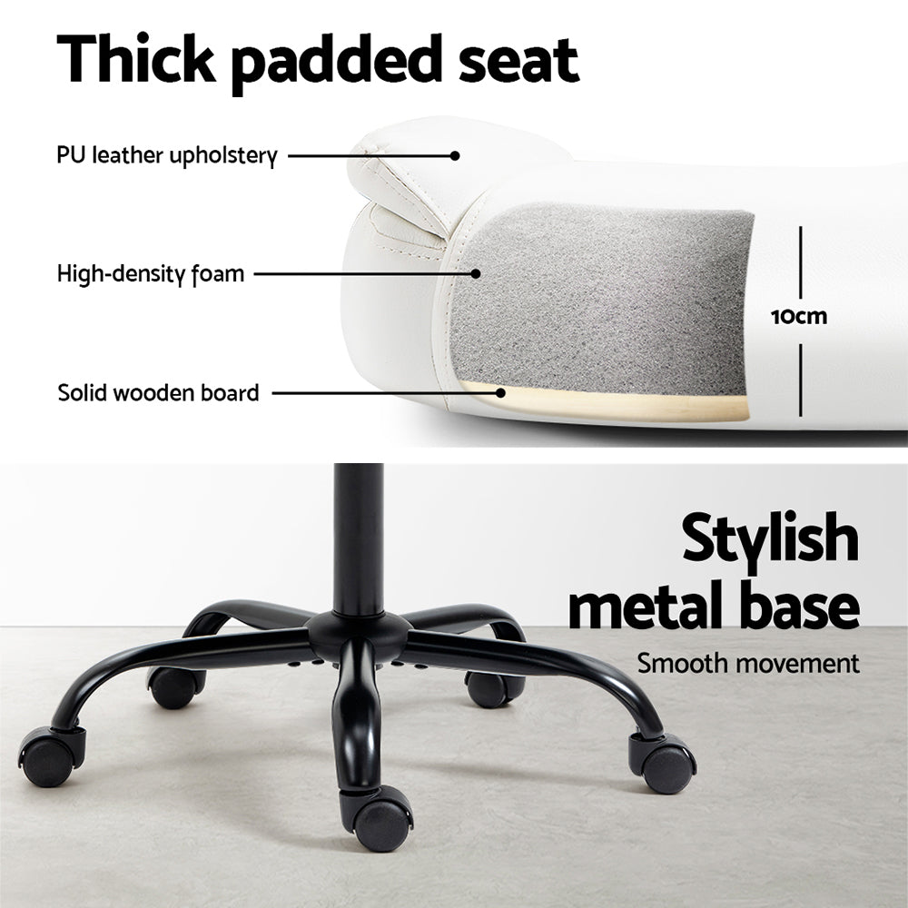 Leather White Gaming Chair - Executive Style