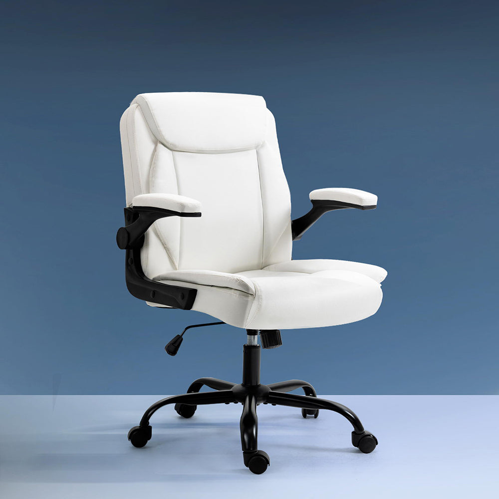 Leather White Gaming Chair - Executive Style