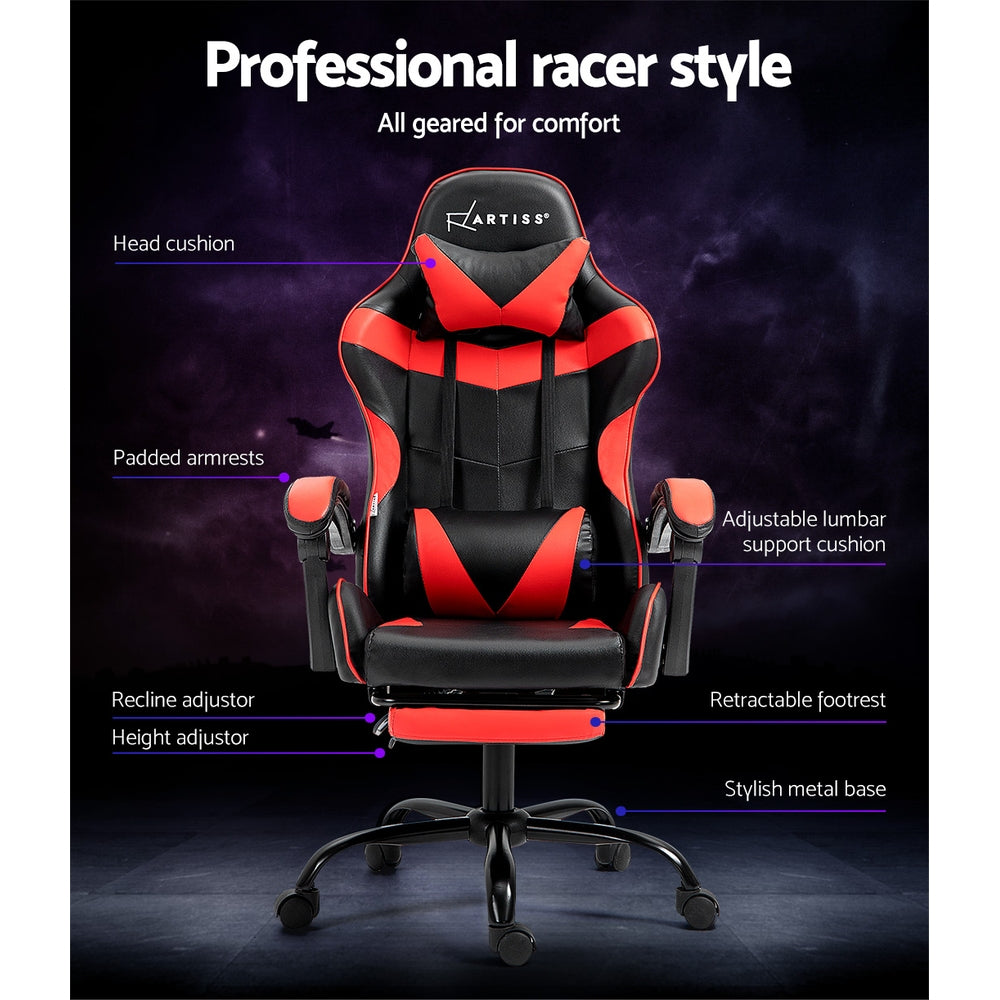 Artiss Gaming Gaming Chair - Recliner Red