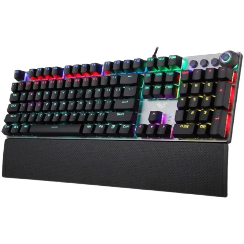 F2088 Mechanical Gaming Keyboard Anti-ghosting 104 Plating Blue Switch Wired Mixed Backlit Keyborad for Game Laptop PC