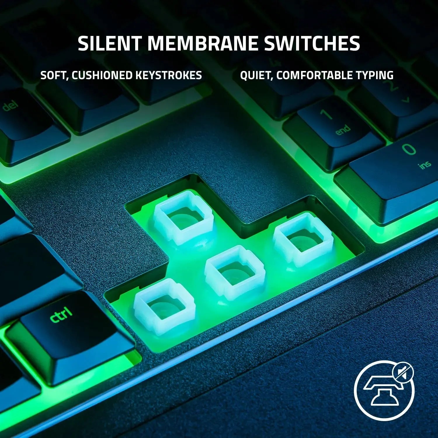 Razer Ornata V3 X Gaming Keyboard:Low-Profile Keys - Silent Membrane Switches Chroma RGB Lighting Ergonomic Wrist Rest