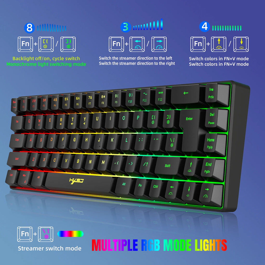 Wired K68 RGB Mini Gaming Keyboard