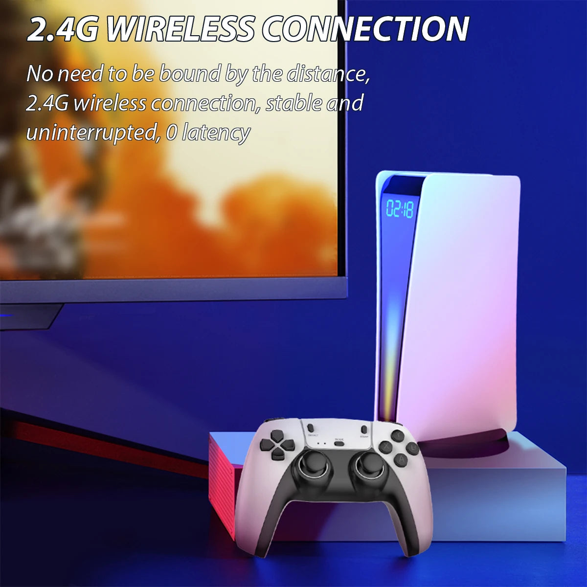 2025 Upgrades Retro Game Console Stick, Nostalgia Gaming Stick, Upgraded Dual 2.4G Wireless Controllers, Plug & Play TV Video Ga