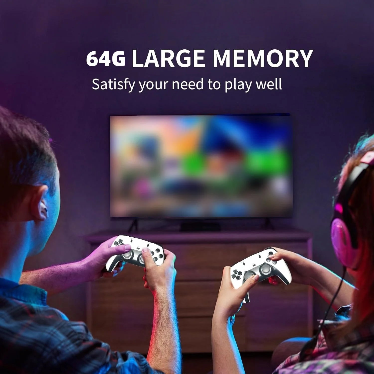 2025 Upgrades Retro Game Console Stick, Nostalgia Gaming Stick, Upgraded Dual 2.4G Wireless Controllers, Plug & Play TV Video Ga