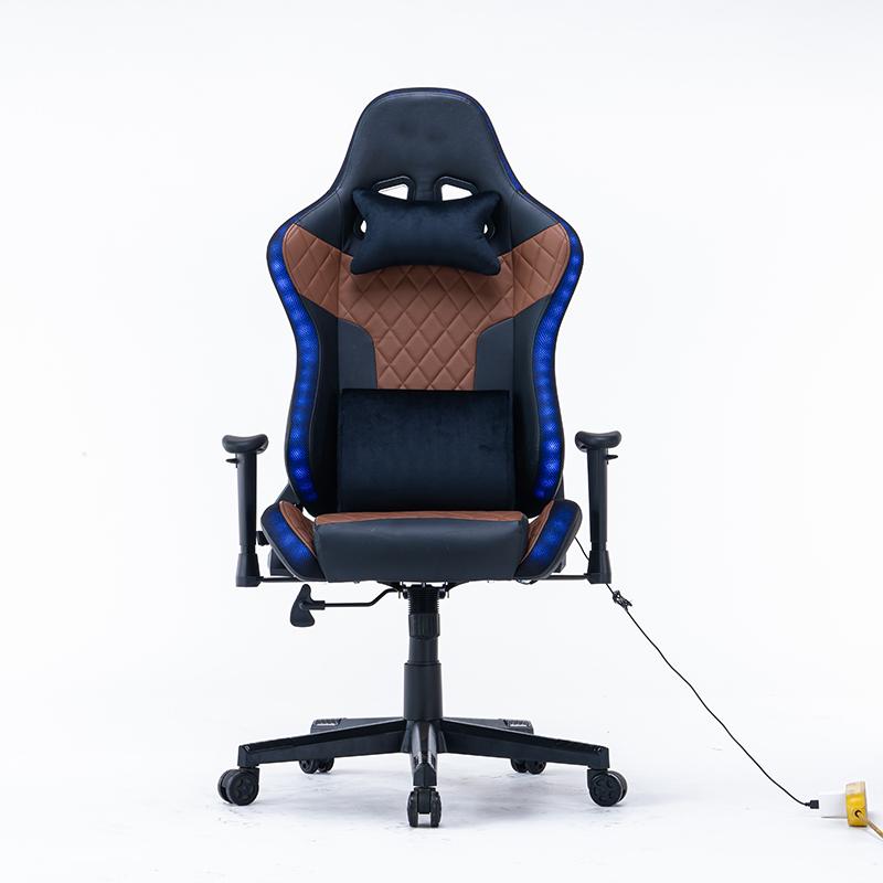 RGB Lights Bluetooth Speaker Gaming Chair - Black/Red