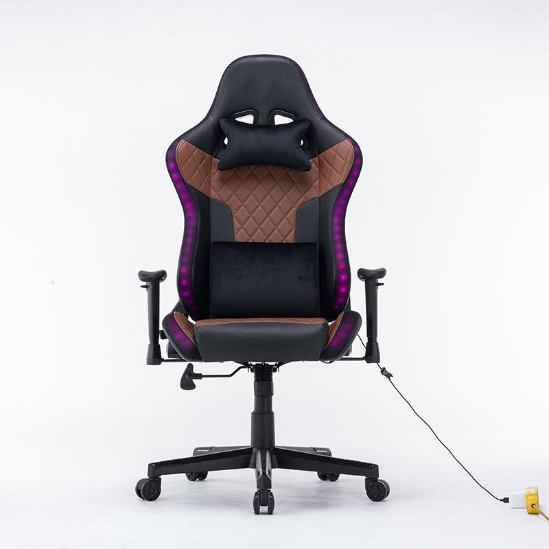 RGB Lights Bluetooth Speaker Gaming Chair - Black/Red