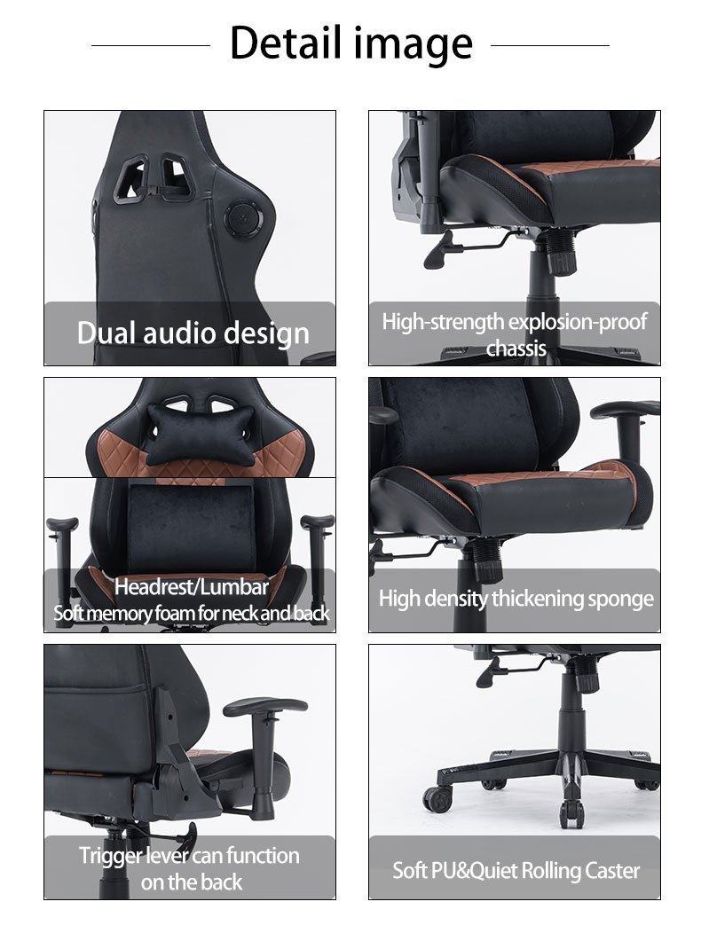RGB Lights Bluetooth Speaker Gaming Chair - Black/Red