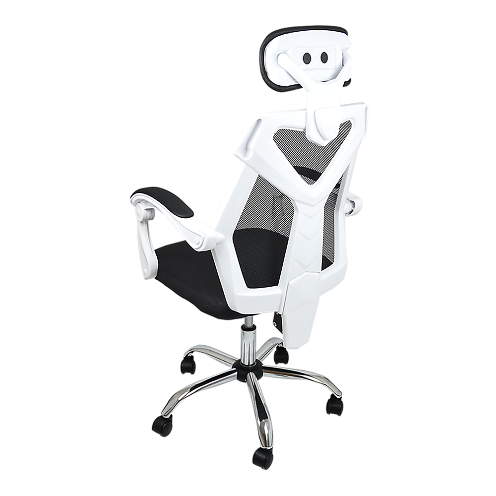 Gaming Chair Mesh Back Foam Seat - White