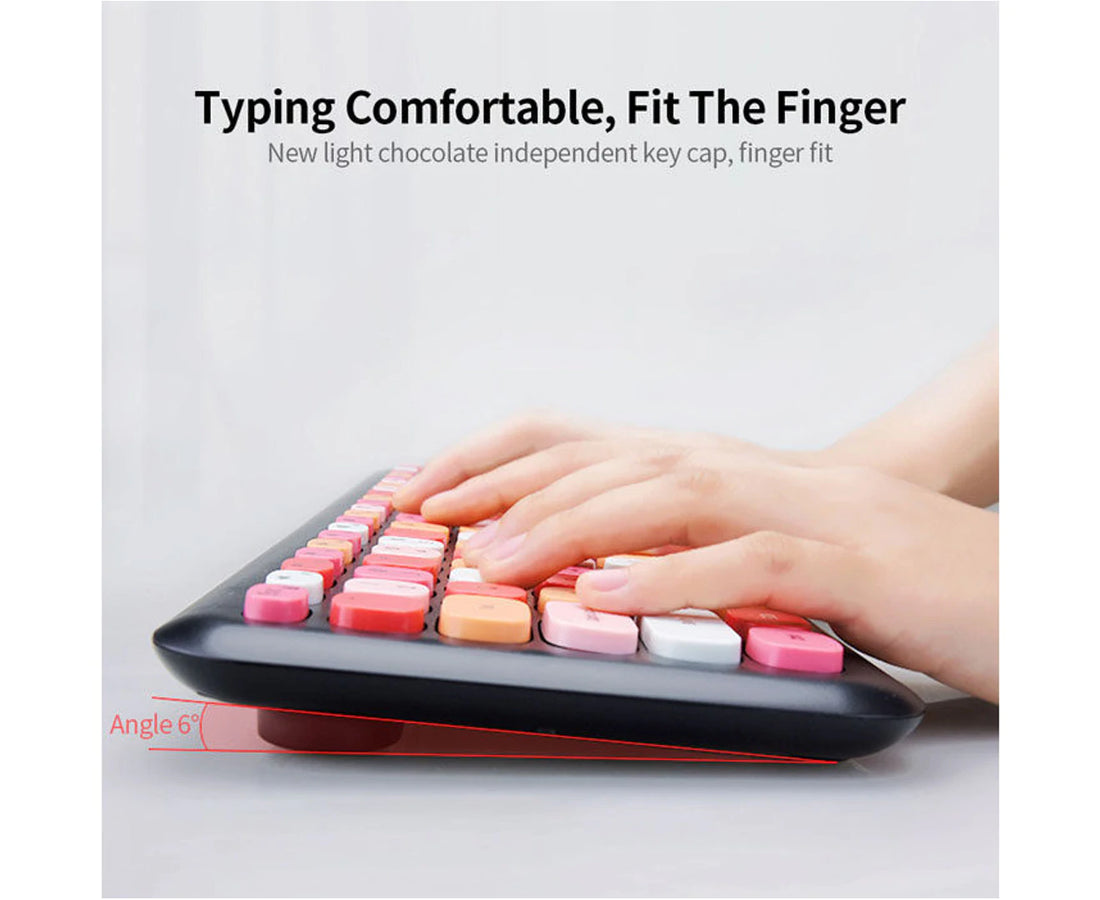 Colorful Computer Wireless Keyboards Mouse Combos Typewriter Flexible Keys Keyboards-Green