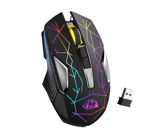 USB Mouse Luminescent Wireless Lightweight Precise Positioning Colorful Computer Mouse for PC - B