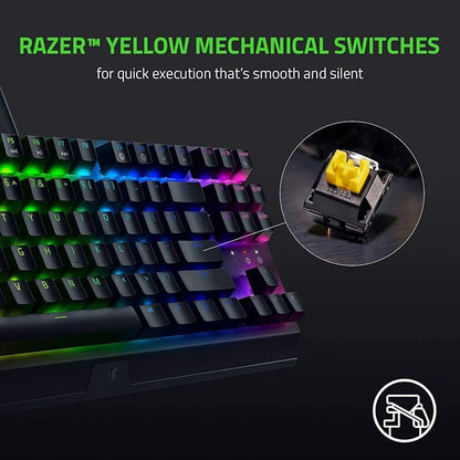Razer BlackWidow V3 Tenkeyless - Yellow Switch Mechanical Keyboard with RGB Chroma Lighting