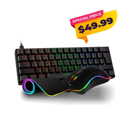 Gaming Keyboard and Mouse with Bonus Mouse Pad Combo