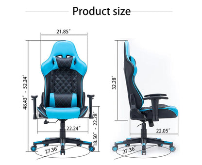 Nnedsz Gaming Chair Ergonomic Racing Chair 165° Reclining Gaming Seat 3D Armrest Footrest Black Green