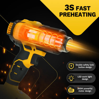 300W Heat Gun with LCD Display &amp; 5 Nozzles