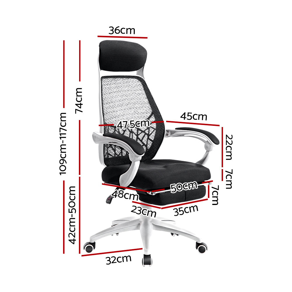 Artiss Gaming Office Chair Computer Desk Chair Home Work Study White-1