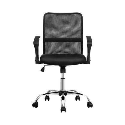 Artiss Office Chair Gaming Chair Computer Mesh Chairs Executive Mid Back Black-2
