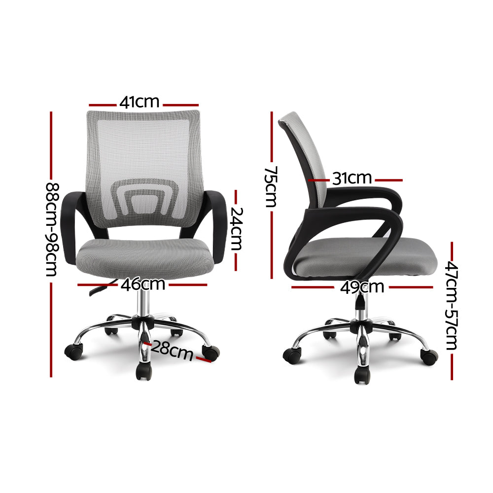 Artiss Office Chair Gaming Chair Computer Mesh Chairs Executive Mid Back Grey-1