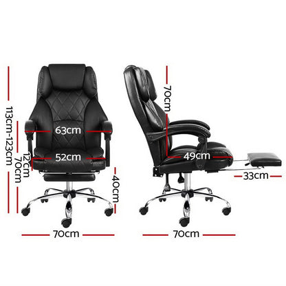 Artiss Office Chair Gaming Computer Executive Chairs Leather Seat Recliner-1