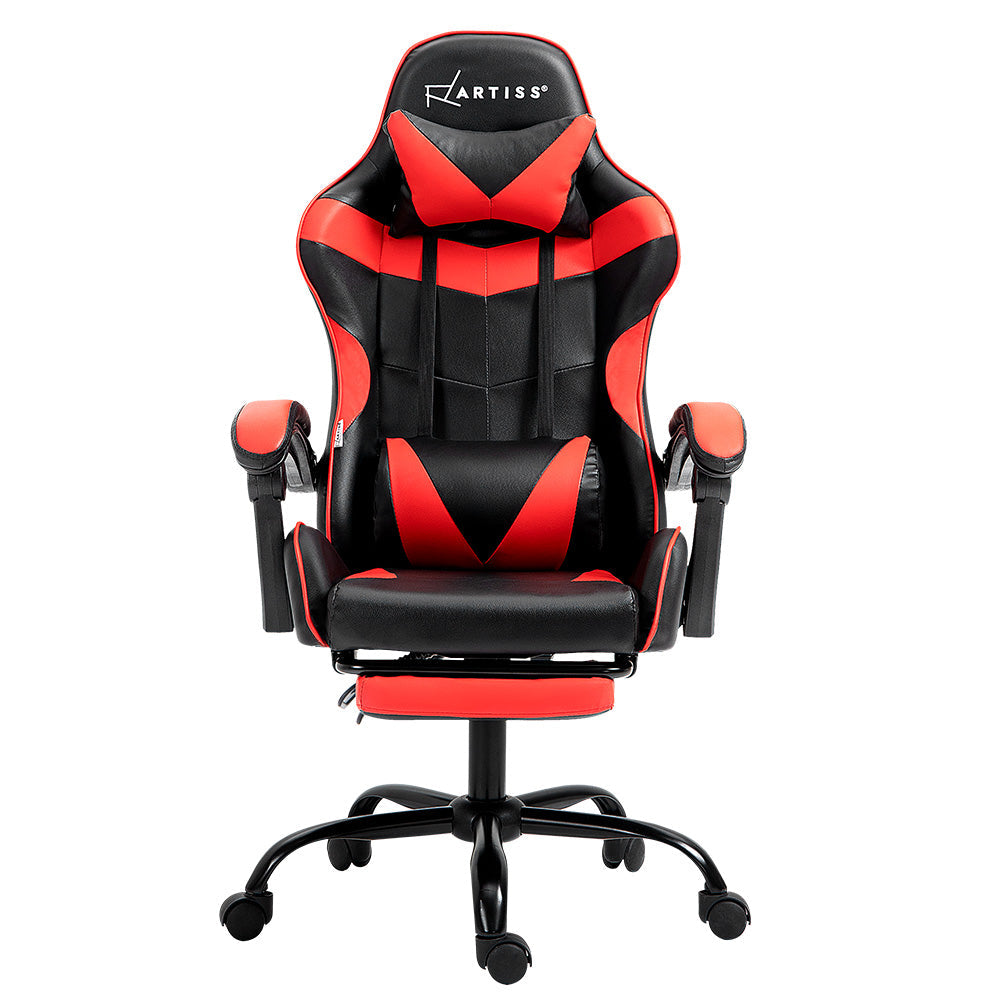Artiss Office Chair Gaming Computer Executive Chairs Racing Seat Recliner Red-2