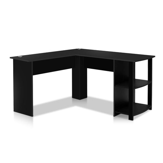 Artiss Office Computer Desk Corner Student Study Table Workstation L-Shape Black-0