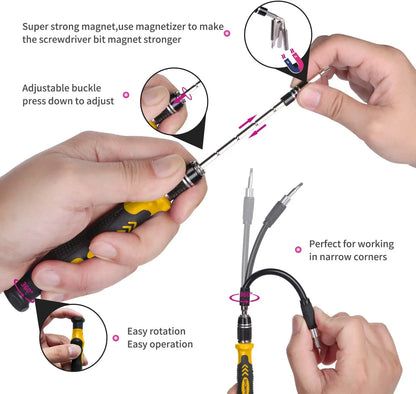 122-in-1 Magnetic Computer Repair Kit – Precision Screwdriver Set