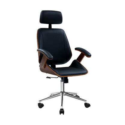 Artiss Wooden  Gaming Chair -  Executive Leather Black