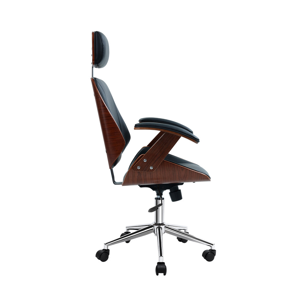 Artiss Wooden  Gaming Chair -  Executive Leather Black