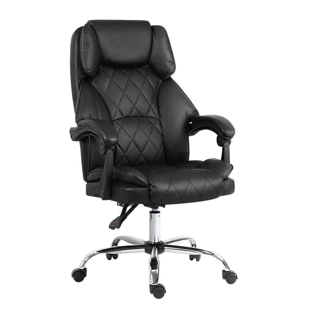 Artiss Executive Gaming Chair Leather Gaming Computer Desk Chairs Recliner Black