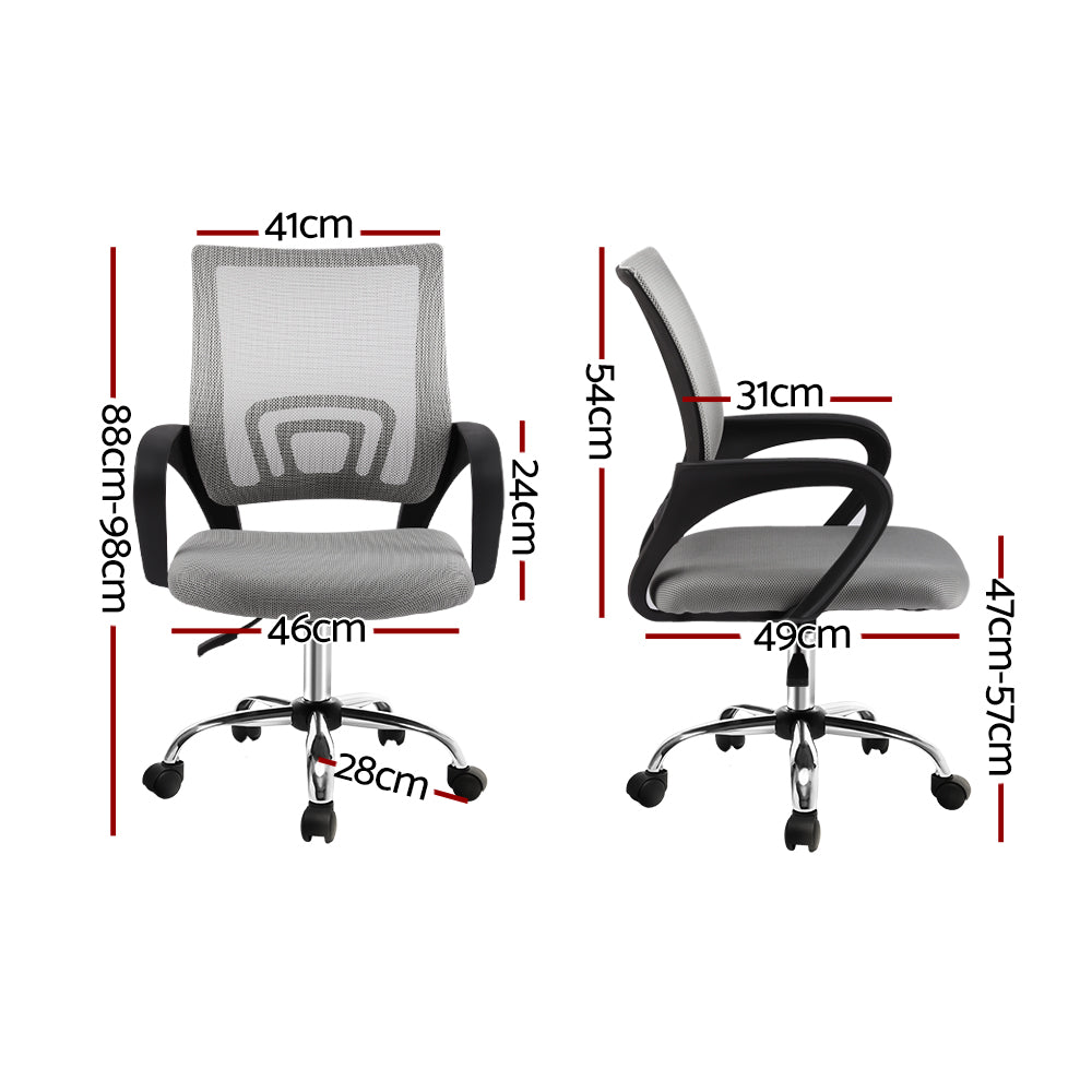 Artiss Gaming Chair Gaming Chair Computer Mesh Chairs Executive Mid Back Grey