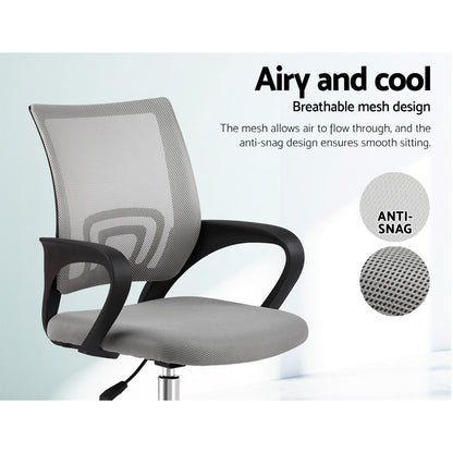 Artiss Gaming Chair Gaming Chair Computer Mesh Chairs Executive Mid Back Grey