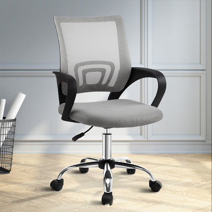 Artiss Gaming Chair Gaming Chair Computer Mesh Chairs Executive Mid Back Grey