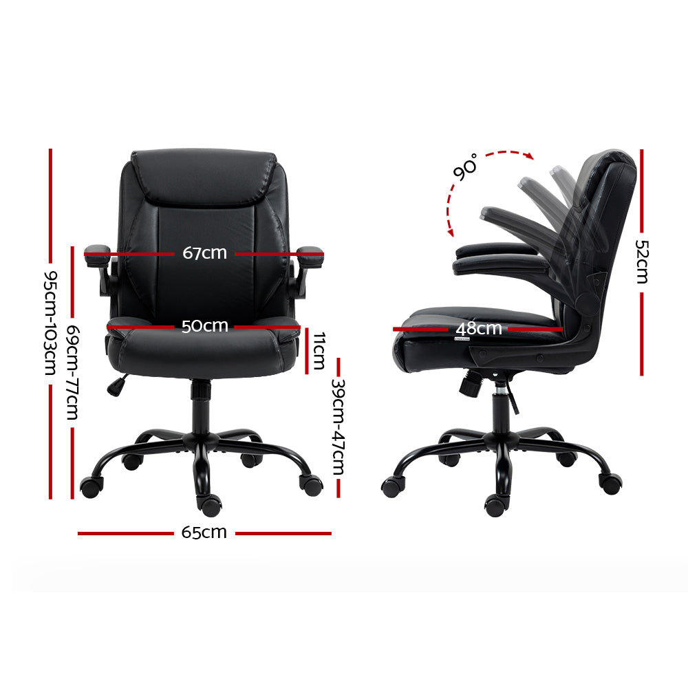 Artiss Gaming Chair Leather Computer Desk Chairs Executive Gaming Study Black