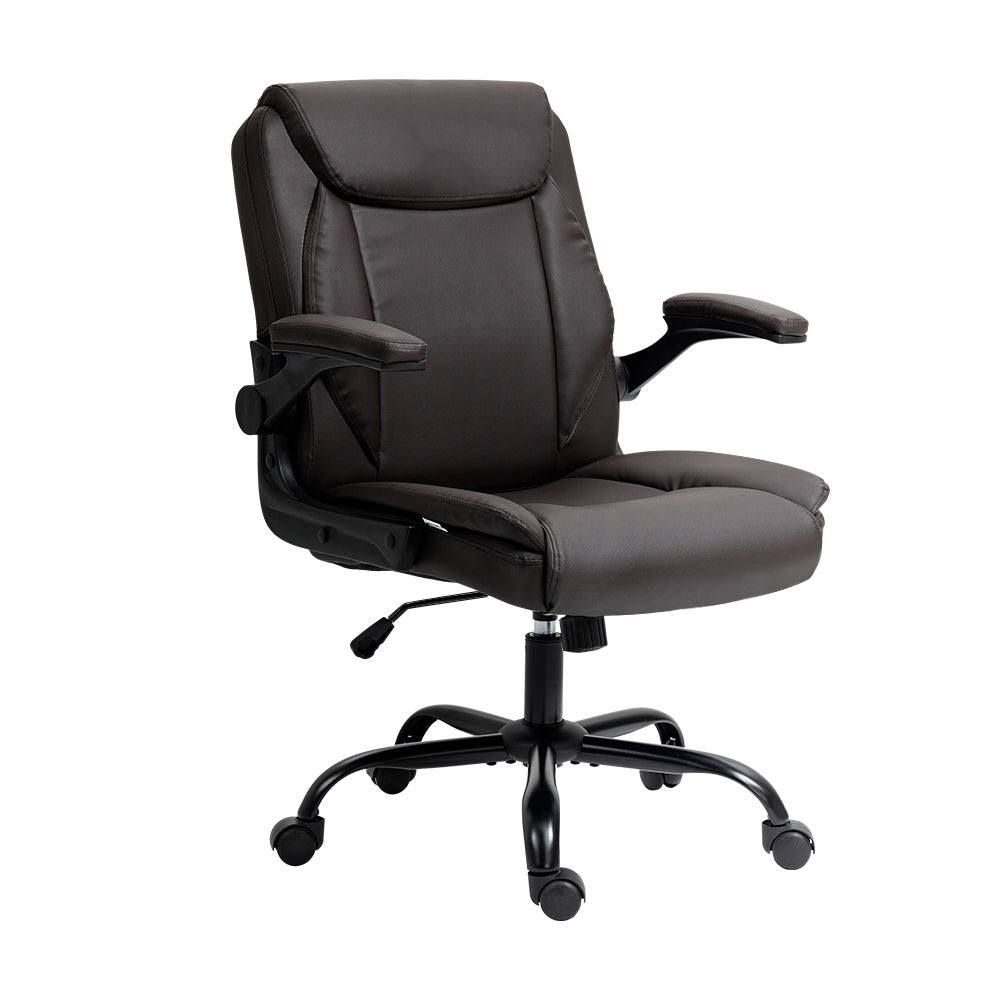 Artiss Gaming Chair Gaming Computer Executive Chairs Leather Tilt Swivel Brown