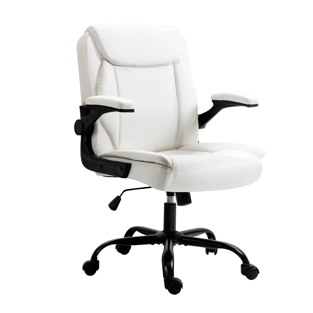 Leather White Gaming Chair - Executive Style