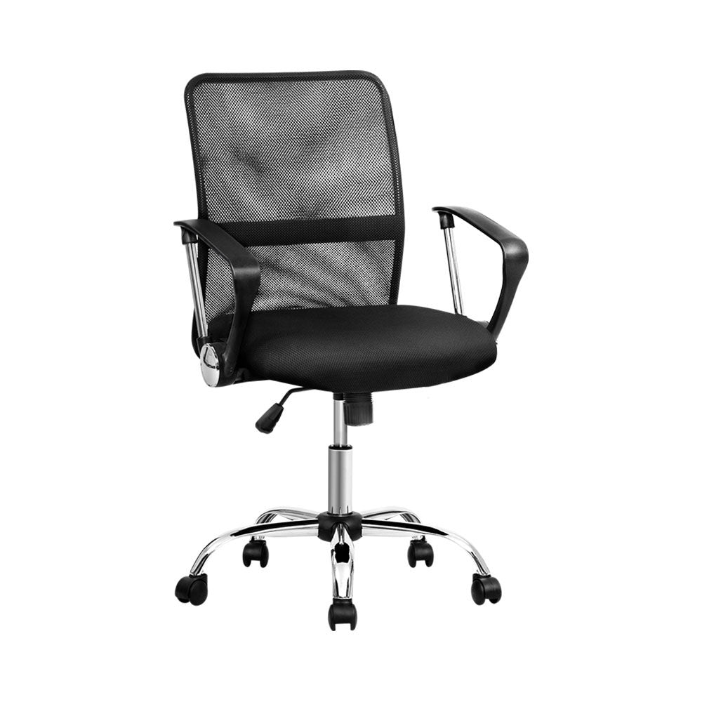 Artiss Gaming Chair - Computer Mesh Chairs Executive Mid Back Black