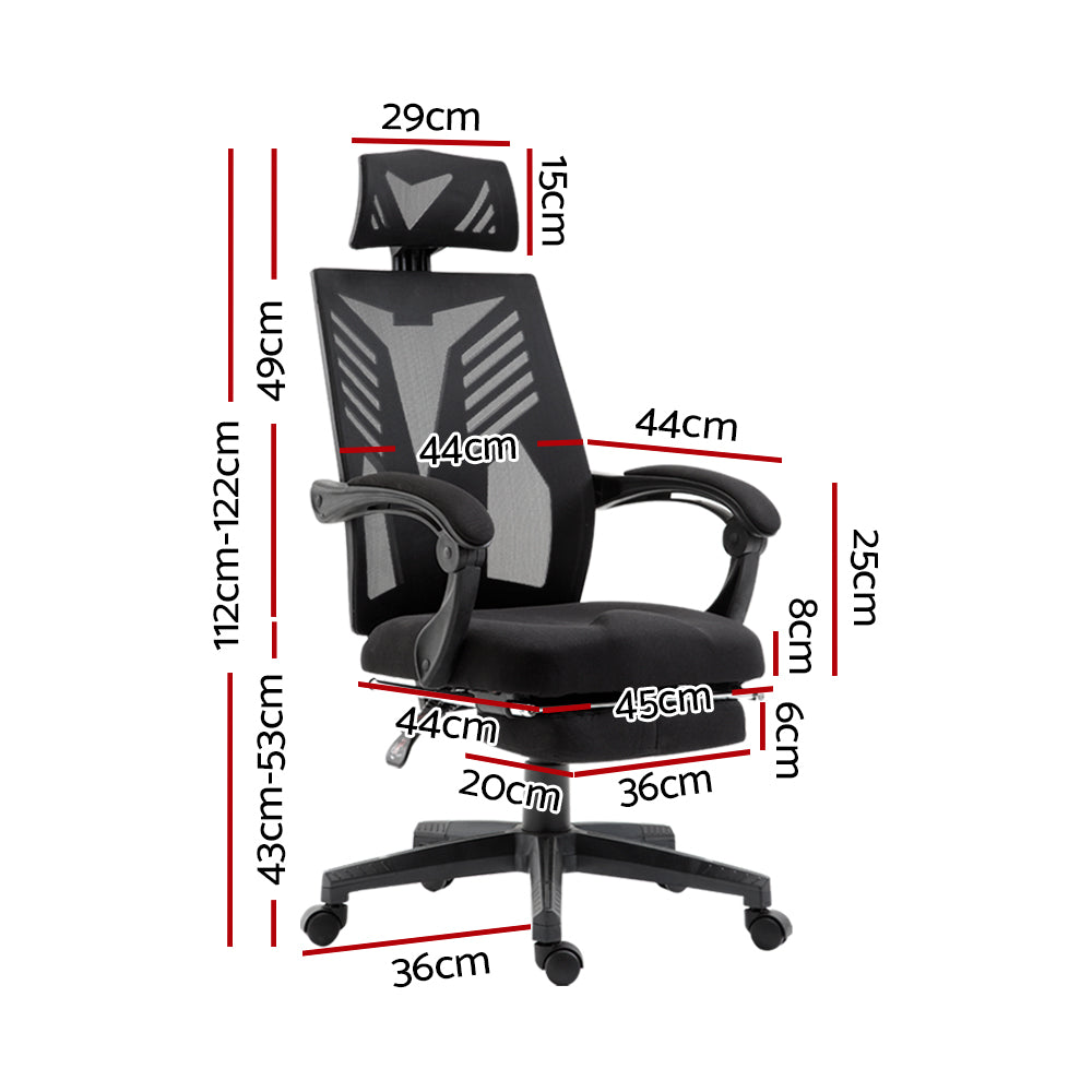 Artiss Gaming Gaming Chair Computer Desk Chair Home Work Recliner Black