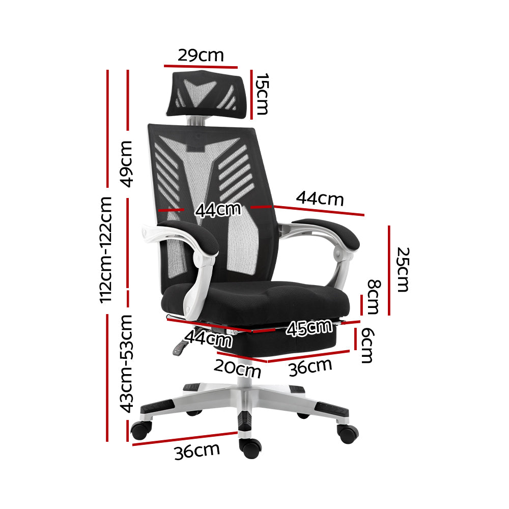 Artiss Gaming Gaming Chair Computer Desk Chair Home Work Recliner White