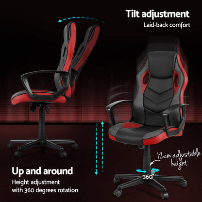 Artiss Gaming Office Chair Computer Chairs Red-4