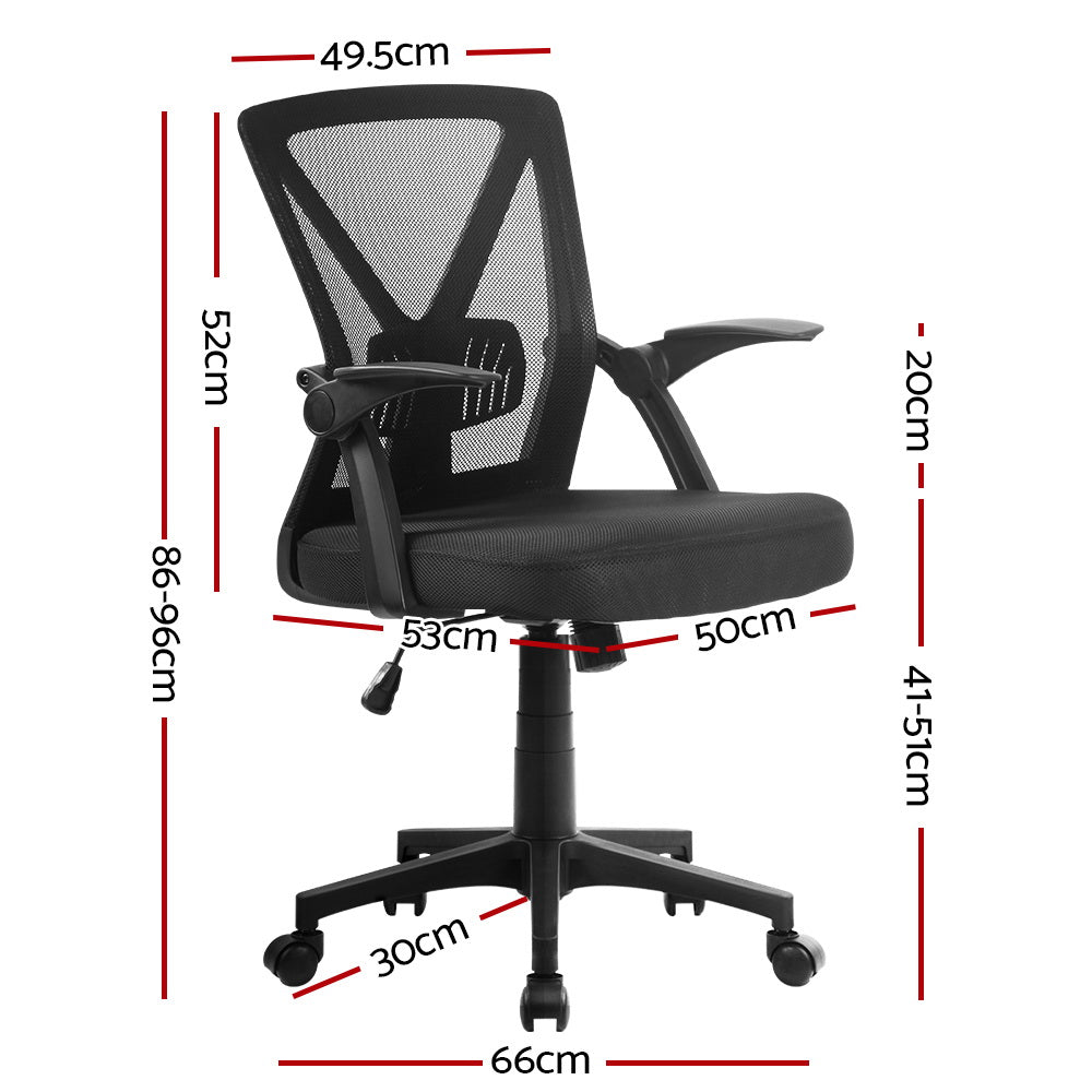 Artiss Gaming Gaming Chair Mesh Swivel Executive Mid Back - Black