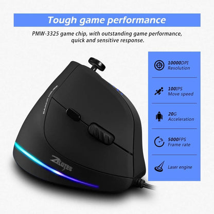 C18 RGB Vertical Gaming Mouse - 11 Programmable Buttons Adjustable