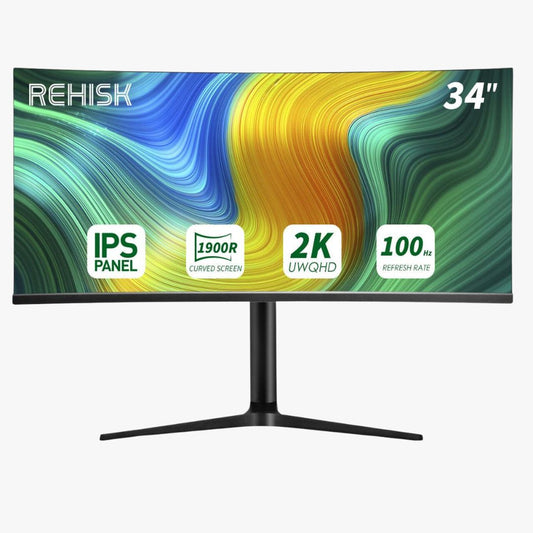 Rehisk RE-344KV1 - 34 Inch 100Hz QHD 3440 x 1440 IPS Curved Gaming computer Monitor-0