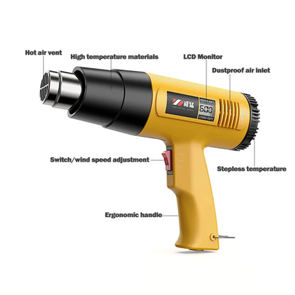 Compact 110V Heat Gun – Adjustable LCD with 4 Nozzles