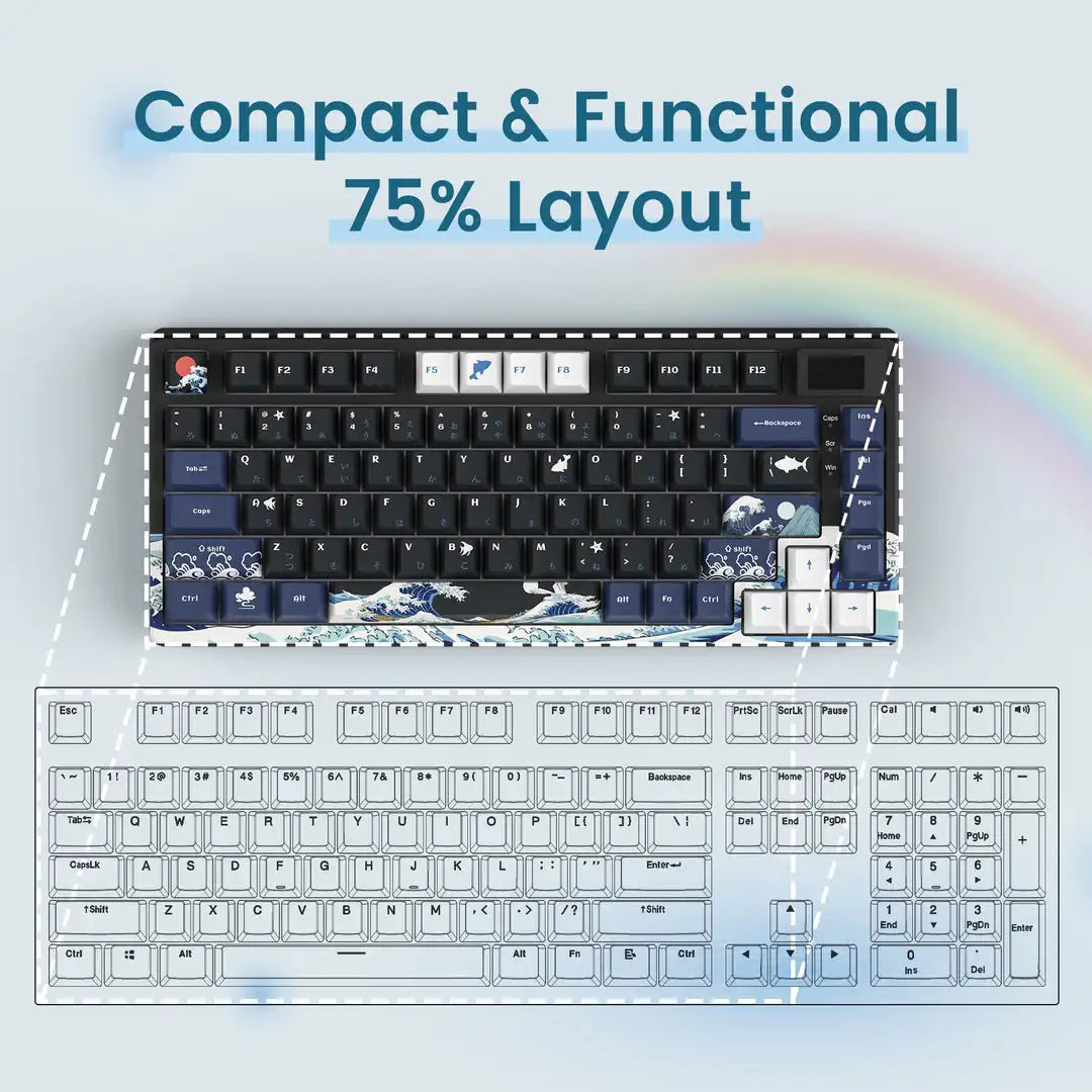 Hot-Swappable RGB Mechanical Gaming Keyboard with OLED Display