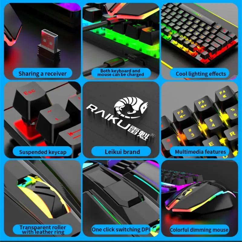 RYRA 2.4G Wireless - RGB Gaming Keyboard and Mouse Set