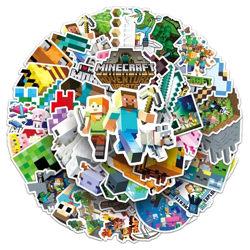 50pcs Game Minecraft Cartoon Graffiti Stickers