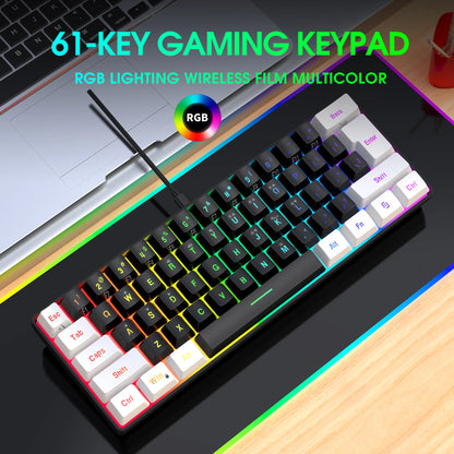 Wired White /  Black / Pink / Red - Gaming Keyboard and Mouse Set