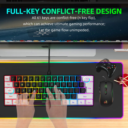 Wired White /  Black / Pink / Red - Gaming Keyboard and Mouse Set